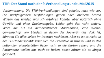 Sachstandsbericht TTIP